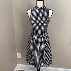 Fit and Flare Open Back Polka Dot Dress